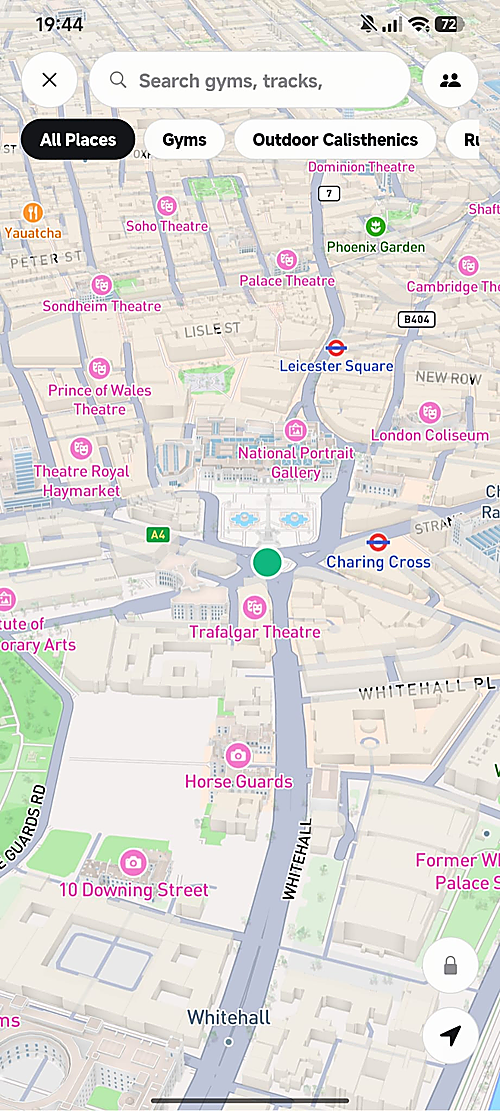 Calabi gyms and tracks map